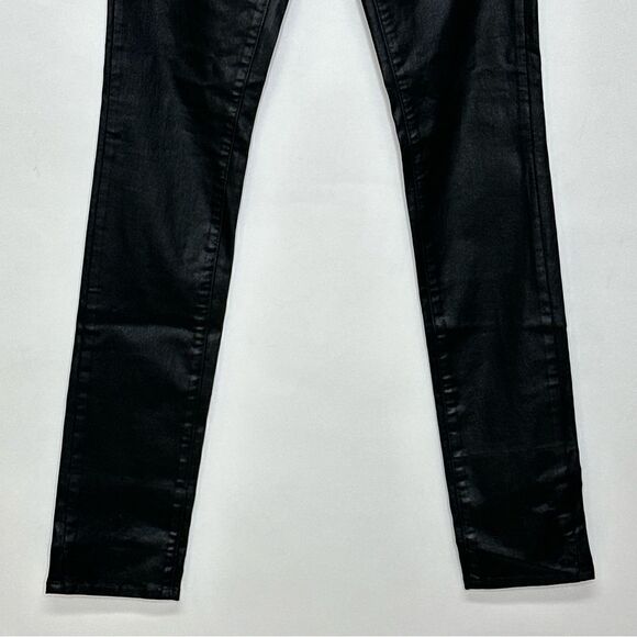 Paige Peg Black Coated Skinny Jeans in Pandora Size 26 - Picture 10 of 14